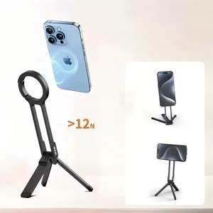 Mini trépied magnétique flexible en aluminium double face pour smartphones de 12 à 16 pouces, support de poche pour utilisation sur bureau - Product Image 2
