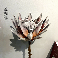 Dekorasi Hari Valentine LKDS-13 Bunga Sutra Buatan Protea Cynaroides Bunga Protea Raja Palsu Tropis
