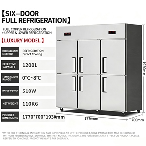 Refrigerador Comercial de Cuatro Puertas, Acero Inoxidable, Control Digital, Congelador de Una Sola Temperatura, Enfriamiento por Aire, Tipo Mostrador - Product Image 2
