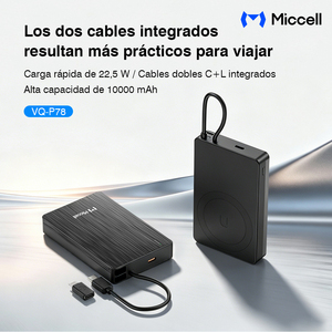 Batería Externa Portátil Magnética Miccell al por Mayor, Carga Rápida de 22.5W, 10000mAh, Incluye <span class=keywords><strong>Cable</strong></span> de Carga <span class=keywords><strong>Tipo</strong></span> <span class=keywords><strong>C</strong></span> - Product Image 2