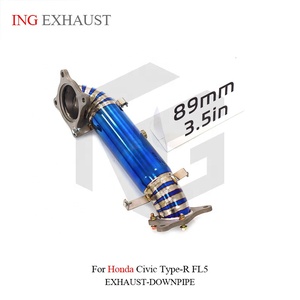 ท่อดาวน์ไปป์ไทเทเนียม ING ขนาด 89 มม. (3.5 นิ้ว) สำหรับ Honda Civic Type-R FL5 |   อะไหล่แต่งประสิทธิภาพสูงน้ำหนักเบาพิเศษสำหรับการปรับแต่งสมรรถนะแบบไหลเวียนสูง ขายส่ง - Product Image 5