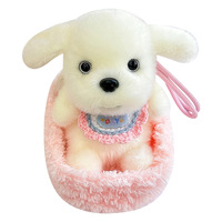 Nouveau Porte-clés en peluche Husky Border Collie transfrontalier, en forme de lit pour chien, poupée câline, cadeau d'anniversaire, en polyester