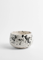 Bol à matcha noir et blanc minimal en céramique tasse et bol à matcha à pois noirs avec bec verseur services à thé matcha en grès