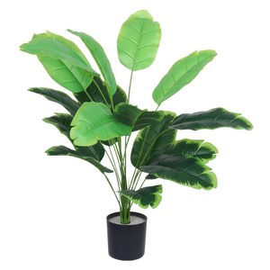 Palmier artificiel Dream Castle Traveler's Palm Bonsai 70cm en pot, plante décorative verte pour la maison, le bureau, utilisation en intérieur - Product Image 5