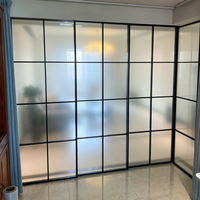 Panneau de séparation de bureau moderne en verre à grille, cloisons acoustiques de qualité supérieure pour salle de conférence