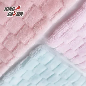 2023 Kingcason Jacquard Flannel Custom Color One Side Brush No Pilling Knitted Fabric Textile For Garments