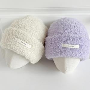 Thời trang thiết kế thích hợp Polyester Mũ mùa đông ấm đan Mũ phụ nữ đơn giản len pha trộn Mũ lạnh - Product Image 1