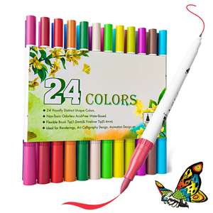 120 couleurs, marqueurs d'art, double pointe, pinceaux de coloriage, stylos feutres, marqueurs à base d'eau, ensemble de marqueurs pinceaux - Product Image 4