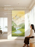 Peinture à l'huile peinte à la main sur toile, paysage haut de gamme, soleil levant, sans cadre, pour entrée, couloir, décoration murale