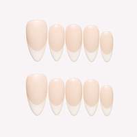 Offre Spéciale – Faux Ongles Amande Français en Acrylique Transparent Nude Crème-Blanc, Vente en Gros, Personnalisables, Faits Main, pour Mariage, Trajet Quotidien, Usage Quotidien