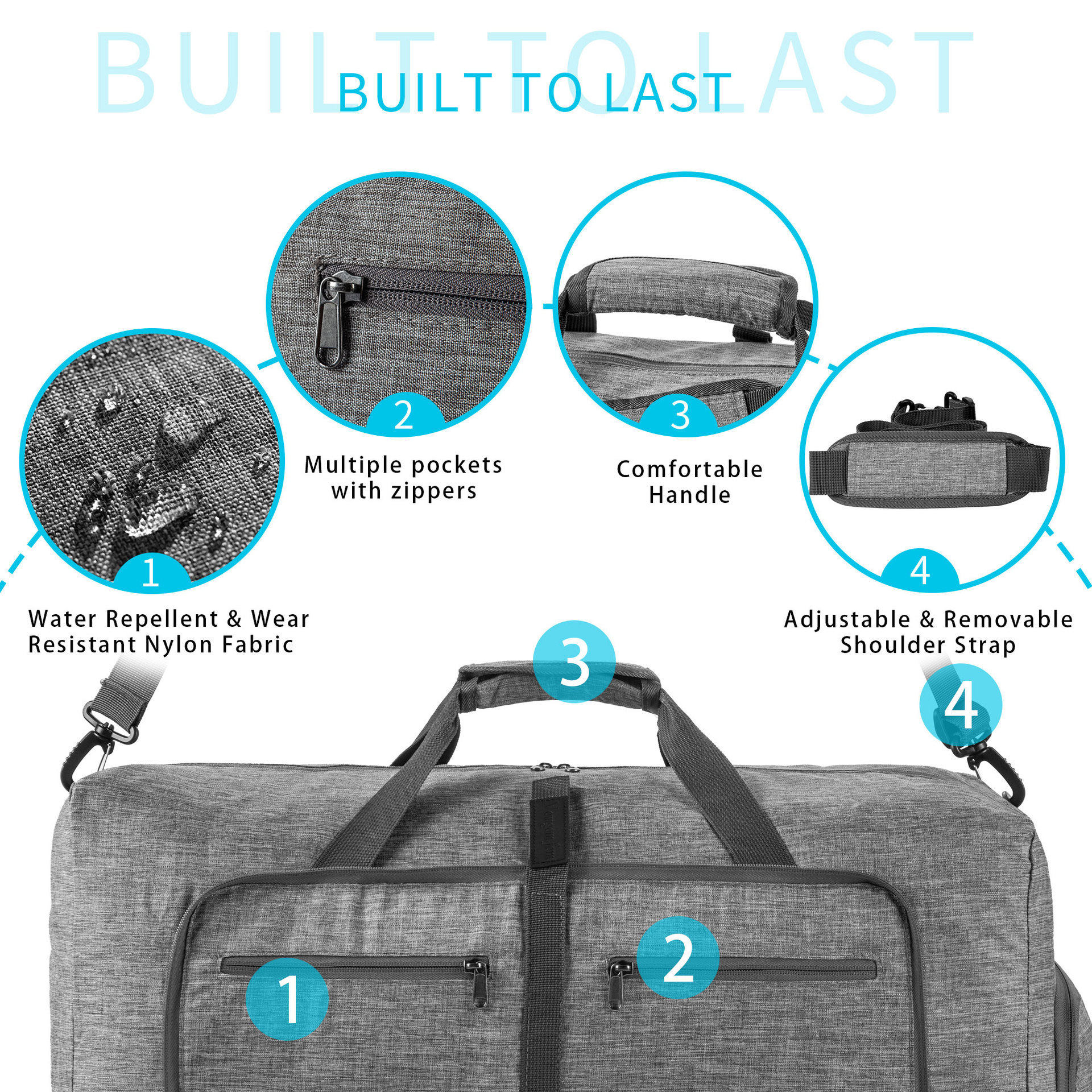 65L/85L/115L Foldable Travel Duffel Bag – Large Capacity Portable Luggage for Trips & Sports - View 3
