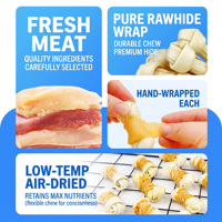 Friandises à mâcher naturelles pour chiens : Poulet, Canard, Flocon de neige, Nœuds de cartilage de poulet, Pack varié, Friandises dentaires longue durée