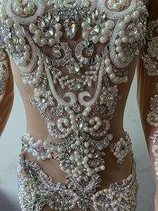 NOVANCE Y1637 Vestidos De Gala cristalli lucenti eleganti perle <span class=keywords><strong>bianco</strong></span> piuma abito da sera abito per la festa del ballo - Product Image 5