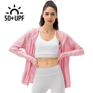 Vêtements de protection solaire pour les sports d'été Upf 50 + Top de protection <span class=keywords><strong>anti</strong></span>-<span class=keywords><strong>UV</strong></span> à manches longues <span class=keywords><strong>Veste</strong></span> de protection solaire respirante pour femmes - Product Image 1