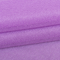 Tissu en maille de lin diamanté 100 % polyester 120D - Respirant, avec revêtement PU moelleux, poids moyen, pour robes de mariée et robes de soirée