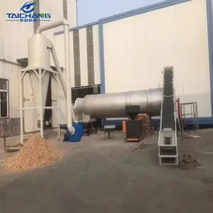 high capacity drum rotary shaving dryer for high humidty wood chips/sawdust