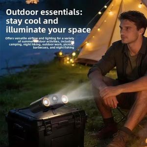 Ventilateur portable de ceinture/bureau à alimentation directe usine, 8000 mAh rechargeable avec affichage numérique LED et lumière, haute vitesse, pour travaux extérieurs - Product Image 4