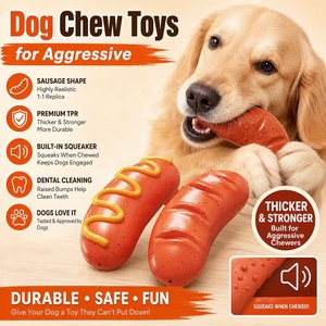 Jouet pour <span class=keywords><strong>chien</strong></span> de grande taille en forme de hot-dog, pour chiens de taille moyenne/grande, pour mâcheurs agressifs, jouets <span class=keywords><strong>à</strong></span> mâcher durables pour animaux de compagnie - Product Image 1