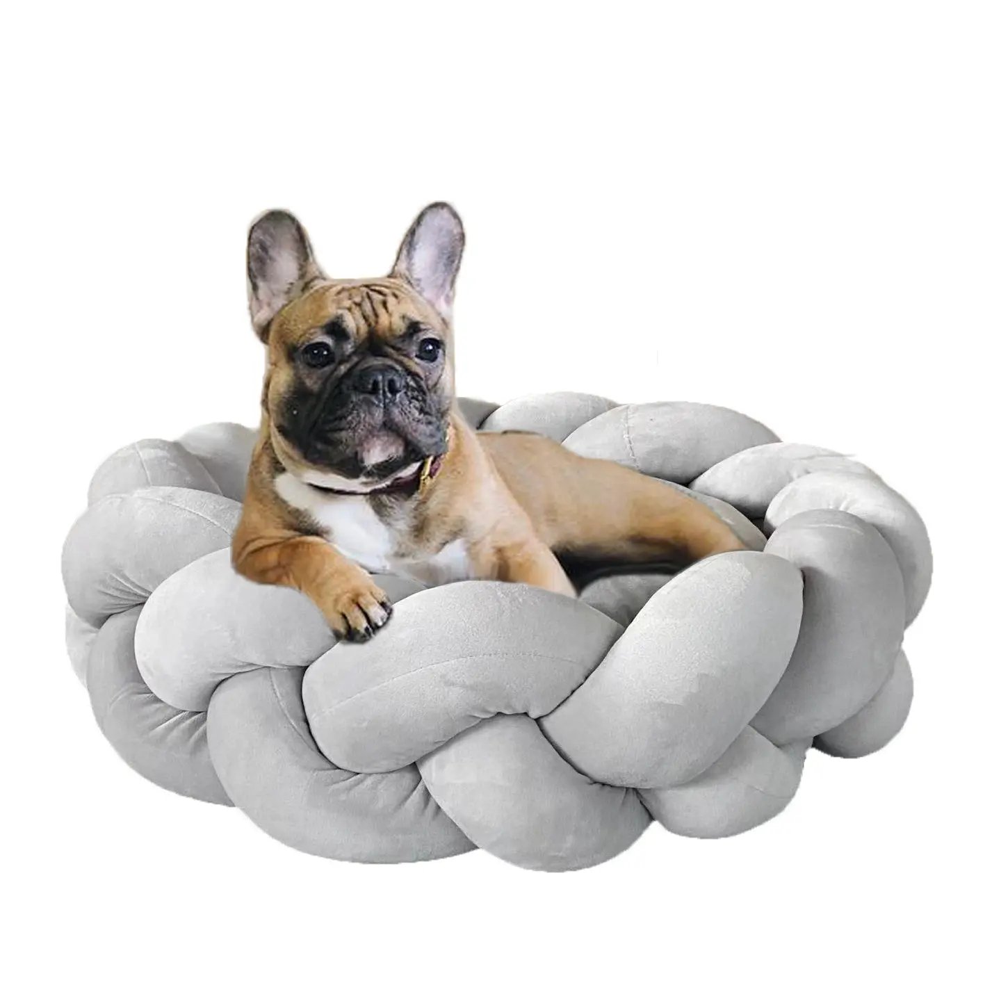 中国卸売ホット販売手作り織コットンチューブ充填ペット犬のベッド