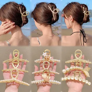 Mode Eenvoudige Parel Gouden Haarspeld Vrouwen Vintage Haarspeld Hoofdband Fishtail Haarspeld Haar Krab 2022 Populaire Haaraccessoires