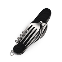 Couteau de randonnée multi-outils pliable et écologique en acier inoxydable pour 6 personnes, idéal pour le camping et les voyages