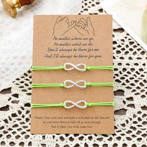 手工制作的无限标志魅力友谊手链小指发誓承诺可调花边绳最好的朋友情人情侣手链 - Product Image 5