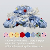 Barrette à cheveux personnalisable en polyester, couleur unie, avec nœud ondulé et dentelle, style élégant pour fête