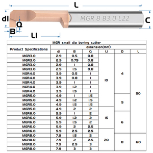 Other Other Mgr 3b0.7 L10 Bibo Lathe Mgr Steel Internal Grooving Tool Small Diameter Internal Hole Cutting Slot Boring <b>Cutter</b> - Product Image 2