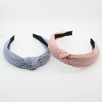 Serre-tête Daou 16 cm à pois imprimé vintage avec couleurs unies personnalisées, accessoires capillaires durables de haute qualité pour femmes, à décorer