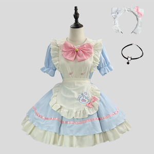 Costume de cosplay de demoiselle d'honneur Lolita pour femme, tenue de serveuse fantaisie anime, robe avec tablier, pour fête, grandes tailles S-5XL - Product Image 4