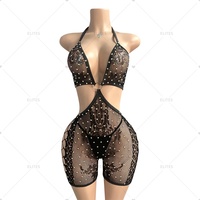 Tenues de danse exotiques ELITES, tenues de strip-teaseuse, tenues de strip-teaseuse une pièce, SS30, gros diamants, maille sexy, vêtements de danse exotiques