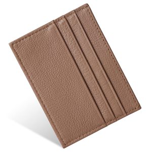 Tarjetero minimalista de cuero genuino, tamaño pequeño, con múltiples ranuras para tarjetas de crédito, para hombres, uso diario - Product Image 5