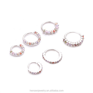 HENGSEN Anello Multifunzionale in Lega di Rame per <span class=keywords><strong>Piercing</strong></span> al Setto Nasale, Orecchio, Helix, Diath e Rook, Gioielli per <span class=keywords><strong>Piercing</strong></span> Classici da Donna - Product Image 2