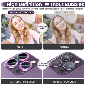 ฟิล์มกันรอยเลนส์กล้องโลหะสำหรับ iPhone 16 11 12 13 14 15 Pro Max 15 14 Plus 13 12 Mini กระจกกันรอยกล้องบน iPhone 17 Pro Max - Product Image 6
