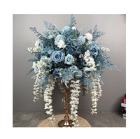 Fournitures de mariage Décoration Panneau mural floral Fleur de rose bleue Toile de fond murale 8ft by 8ft