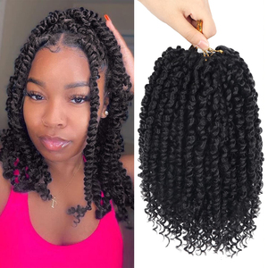 ผมถักเปียสังเคราะห์แบบ Passion Twist สำหรับผู้หญิงผิวสีดำ ผมถักเปียแบบ Pre-Looped พร้อมปลายผมหยิก - Product Image 1