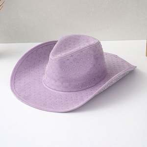 Sombrero Vaquero Occidental con Diamantes Completos en Color Sólido para Hombres y Mujeres - Product Image 4
