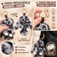 Gantungan Kunci Boneka Kelinci 18cm, Lembut, Lucu, Pom Pom, Bulu Halus, Liontin Tas, Aksesoris untuk Wanita, Anak Perempuan, Ransel, Tas Tangan, Dekorasi Mobil