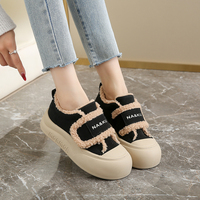 Nouvelles baskets en velours à scratch pour l'automne/hiver/printemps, chaudes, confortables, antidérapantes, légères, chaussures décontractées pour femmes