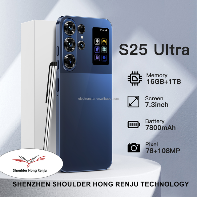 S25 Ultra 16G+1TB Android 15 7.3 Inch Global 5G Cell Phones Celulares Large Screen Al Scene Recognition Credit Card Supported