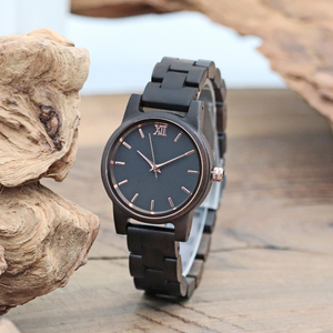 Orologio in legno 9031L naturale per donna in vetro minerale oro rosa mani personalizzate il tuo Logo del marchio quadranti orologi da polso - Product Image 3