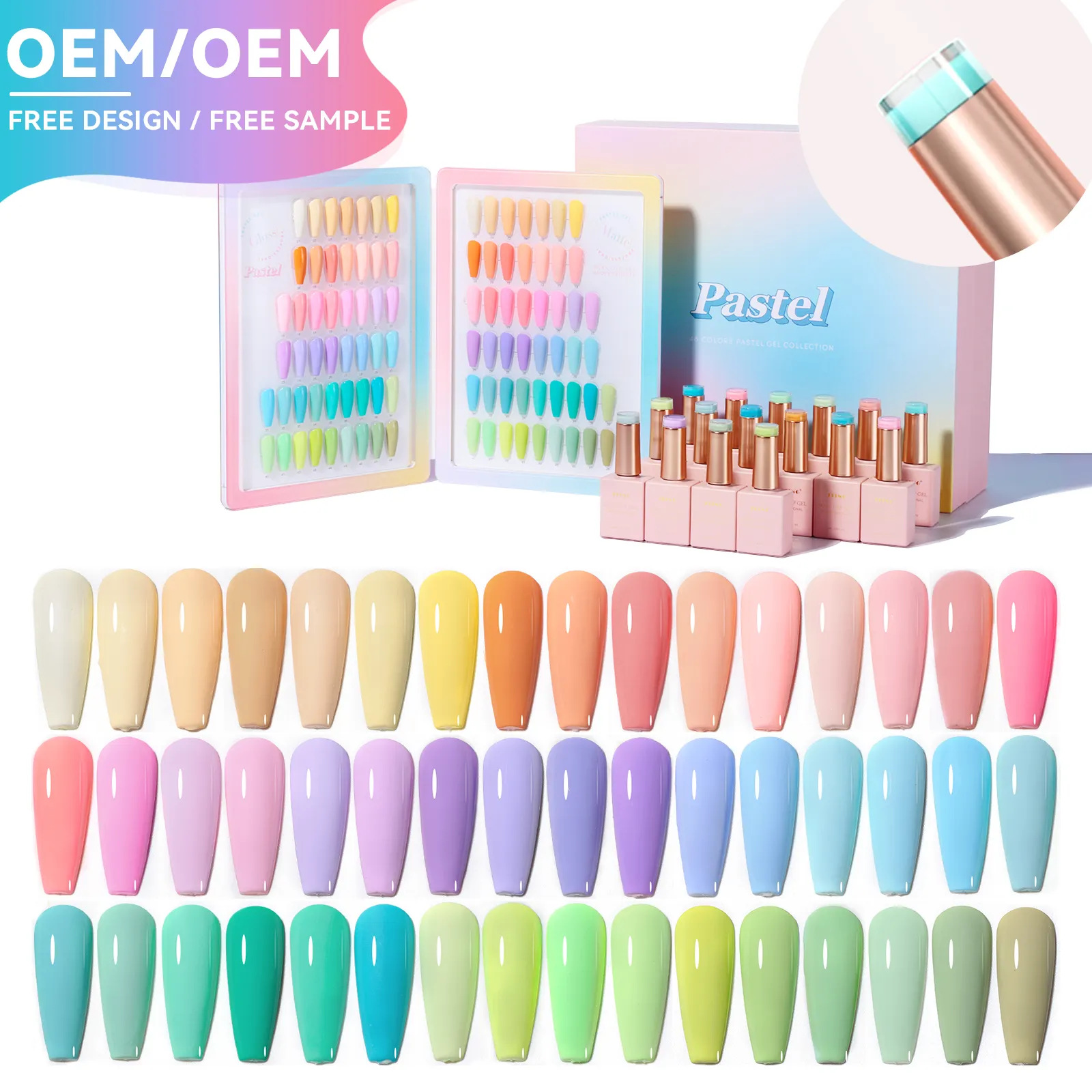 JTING nail supplies salon free nail box book design summer pastel collection nail gel polish set OEM custom gel polish bottles