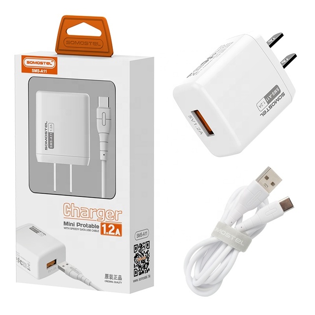 Wholesale USB Wall Charger 5V1.2A Cargadores Para Celulares EU/US Phone Charger & Adapters Micro V8 Cable OEM/ODM for Cellphones