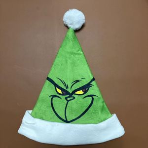 Venta al por Mayor de Edición Limitada de 100 Piezas de Gorros Navideños de Poliéster con Flocado Verde para Festivales y Niños - Product Image 1