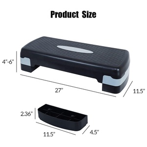 68cm höhen verstellbares Workout Aerobic Stepper Exercise Step board mit 2 Risern Rutsch festes Trainer deck für Fitness Home Gym - Product Image 5