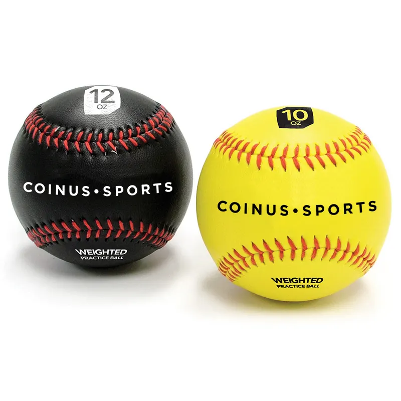 كرة بيسبول يدوية الصنع 9 بوصة للتدريب الرياضي مرجحة لممارسة ضرب الكرة مع طبقات