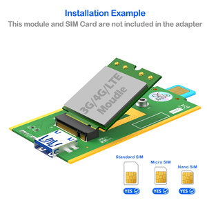 Adaptateur M.2 B Key vers <span class=keywords><strong>USB</strong></span> 3.0, convertisseur de carte M2 sans fil avec emplacement pour carte SIM, prend en charge les modules <span class=keywords><strong>WiFi</strong></span> WWAN/LTE/3G/4G NGFF pour ordinateur portable PC - Product Image 3