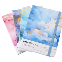 Carnet A6 à couverture rigide 103x137mm 80GSM 100 feuilles lignées Marbre Doré Bande élastique 216 pièces/carton Vente en gros