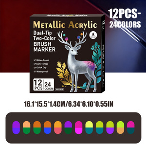 Marcadores Acrílicos de Doble Punta y Doble Color para Material Escolar, Rotuladores de Punta Fina para Papelería - Product Image 2