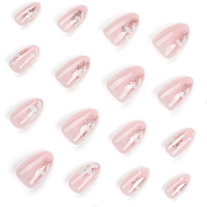 <span class=keywords><strong>Uñas</strong></span> Postizas Color <span class=keywords><strong>Rosa</strong></span> Primaverales, Forma Almendrada, con Diseños de Flores Pequeñas, <span class=keywords><strong>Uñas</strong></span> Adhesivas con Flores para Mujer - Product Image 6